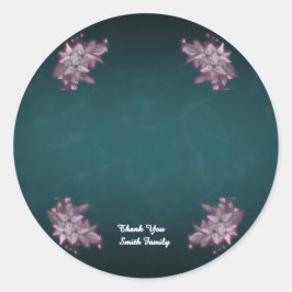Editable Elegant Floral Paper Plates ラウンドシール