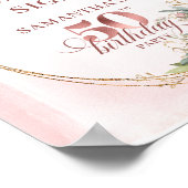 Editable Elegant Greenery 50 Birthday Custom Sign ポスター (角)