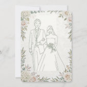 Editable Elegant Sage Gold Wedding Invitation 招待状 (裏面)