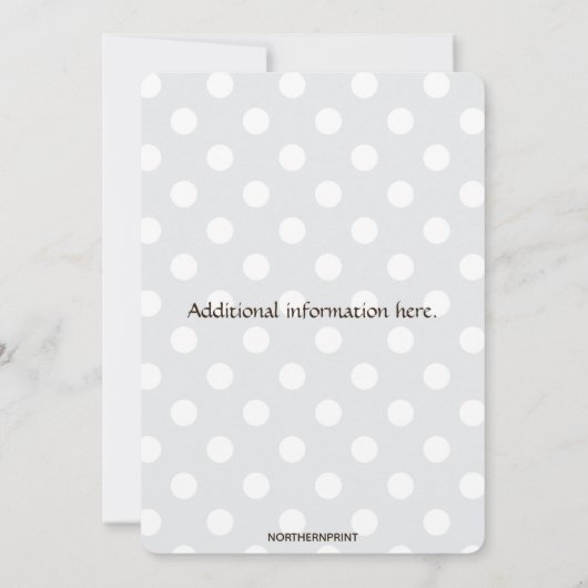 Editable Elephant in Polka Dots Birthday 招待状 (裏面)