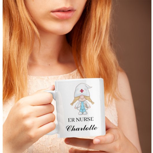 Editable Emergency Room Nurse Gift Funny ER Nurse  コーヒーマグカップ