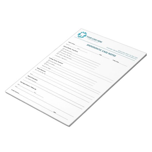 Editable Endodontic Treatment Progress Notepad ノートパッド (アングル)