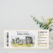 Editable England飛行機チケット、England Trip 招待状 (スタンド正面)