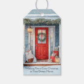 Editable Estate Pop-By Christmas ギフトタグ (正面)