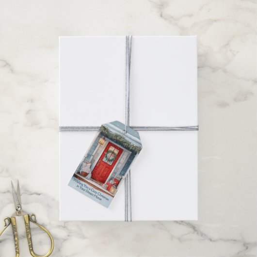 Editable Estate Pop-By Christmas ギフトタグ (より糸付き)