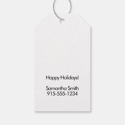 Editable Estate Pop-By Christmas ギフトタグ (裏面)