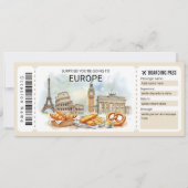 Editable Europe Trip Boarding Pass Ticket 招待状 (正面)