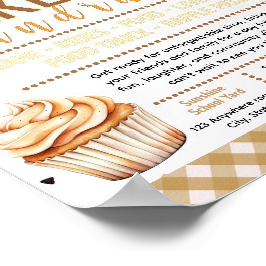 Editable fall bake sale Fundraiser Flyer ポスター (角)