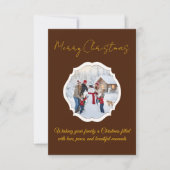  Editable Family Photo Christmas Card サンキューカード (正面)
