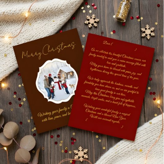  Editable Family Photo Christmas Card サンキューカード