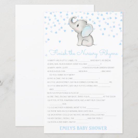 Editable Finish the Nursery Rhyme with Answer (正面/裏面)