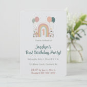  Editable First Birthday Party Invitation 招待状 (スタンド正面)