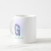 Editable Floral Letter G Monogram Personalized コーヒーマグカップ (正面左)