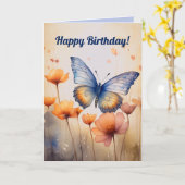 Editable Flowers and Butterfly カード (黄色い花)