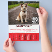 Editable Found Dog Poster With QR Code & Tear‑Off チラシ (手)