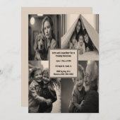 Editable Four Photo Party  招待状 (正面/裏面)