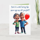Editable Funny Old People Birthday カード (正面)