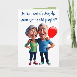 Editable Funny Old People Birthday カード