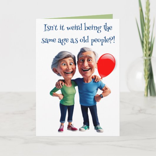 Editable Funny Old People Birthday カード (正面)