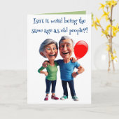 Editable Funny Old People Birthday カード (黄色い花)