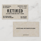 Editable Funny Retirement  名刺 (正面/裏面)