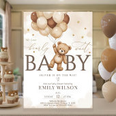EDITABLE Gender Neutral Bear Baby Shower Invitatio 招待状