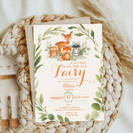Editable Gender Neutral Fall Woodland Baby Shower 招待状