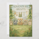 Editable Gender Neutral Fall Woodland Baby Shower 招待状 (裏面)