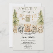 Editable Gender Neutral Fall Woodland Baby Shower 招待状 (正面)