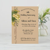 Editable Gold Currants Ribbon Golden Anniversary 招待状 (スタンド正面)