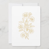 Editable Gold Floral Wedding Invitation Template 招待状 (裏面)