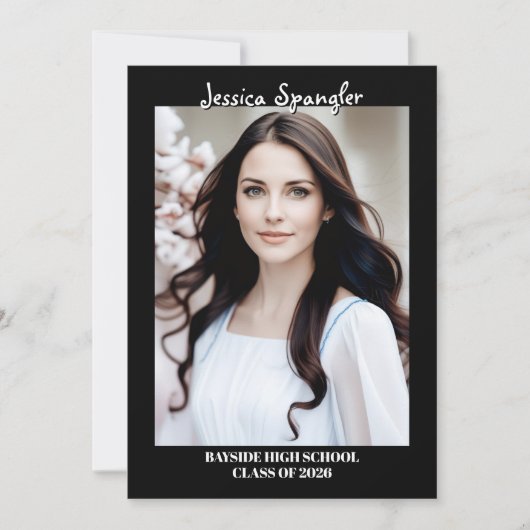 Editable Graduation Announcement - Double Sided 招待状 (正面)