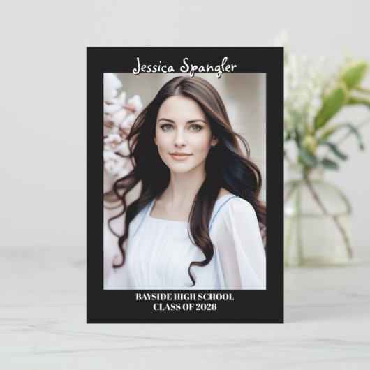 Editable Graduation Announcement - Double Sided 招待状 (スタンド正面)