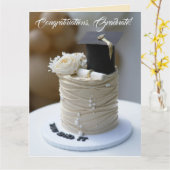 Editable Graduation Cake カード (黄色い花)