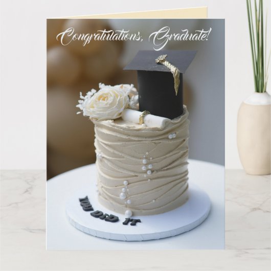 Editable Graduation Cake カード (正面)