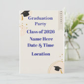 Editable Graduation Invitation 7x5 – Minimal Horiz シーズンカード (スタンド正面)