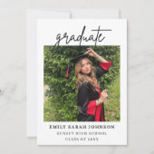 Editable Graduation Photo Invite 2026 招待状 (正面)