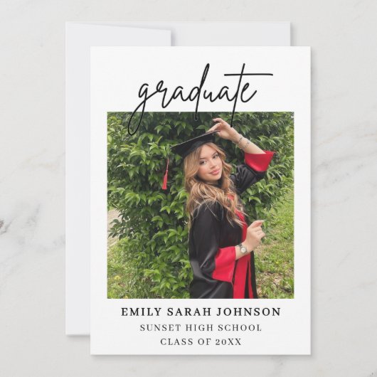 Editable Graduation Photo Invite 2026 招待状 (正面)