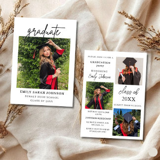 Editable Graduation Photo Invite 2026 招待状