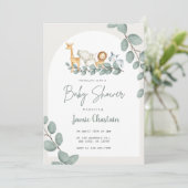 Editable Greenery Baby Shower Invitation for Boy  招待状 (スタンド正面)