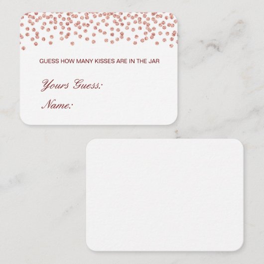 Editable Guessキスとキャンディカード エンクロージャーカード (正面/裏面)