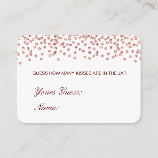 Editable Guessキスとキャンディカード エンクロージャーカード (正面)