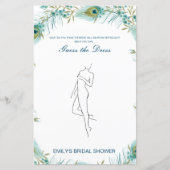 Editable Guess the Dress Bridal Shower Game (正面)