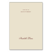 Editable Guest Name Burgundy Wedding Place Card テーブルナンバー (正面)