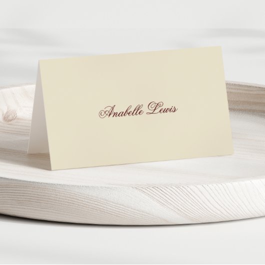 Editable Guest Name Burgundy Wedding Place Card テーブルナンバー