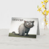 Editable Guilty Cat Missed Birthday カード (黄色い花)