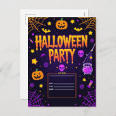 Editable Halloween Party シーズンポストカード (正面/裏面)