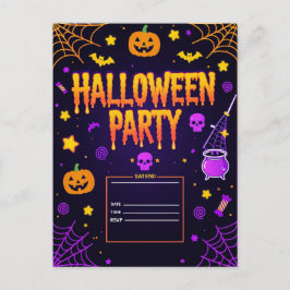 Editable Halloween Party シーズンポストカード
