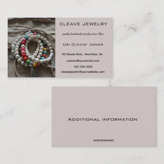 Editable Handmade Jewelry 名刺 (正面/裏面)