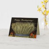 Editable Harvest Wheat Thanksgiving Greeting カード (黄色い花)